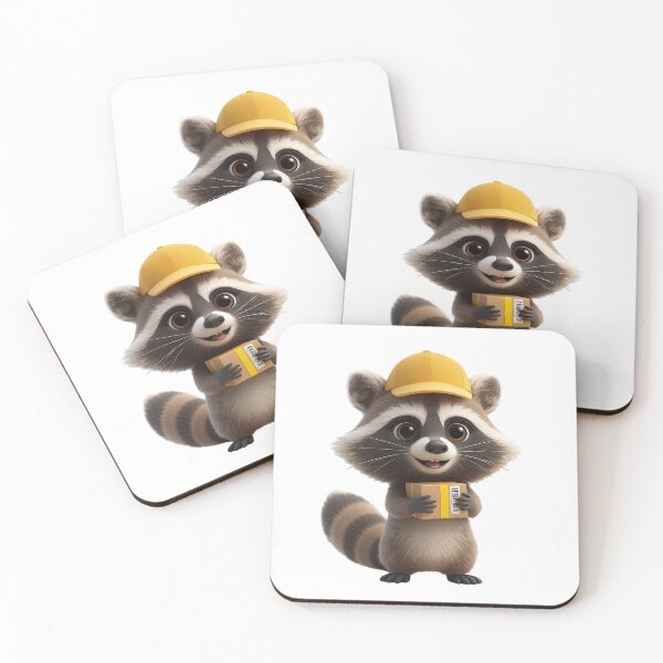 Item preview, Cute Delivery Raccoon with Package designed and sold by raccoonmerch.