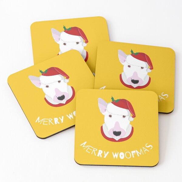 Item preview, Merry Woofmas | Bull Terrier | White designed and sold by annemyne.