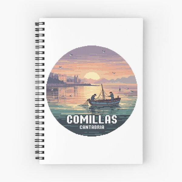 Item preview, Comillas Cantabria Sunset Fishermen Pixel Art designed and sold by CircinusStore.