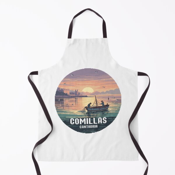 Item preview, Comillas Cantabria Sunset Fishermen Pixel Art designed and sold by CircinusStore.