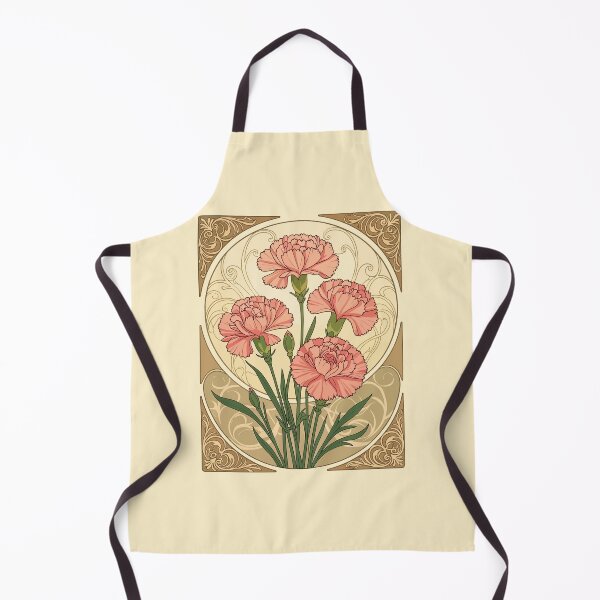 Item preview, January Birthday Pink Carnation Flowers Art Nouveau Style designed and sold by taiche.