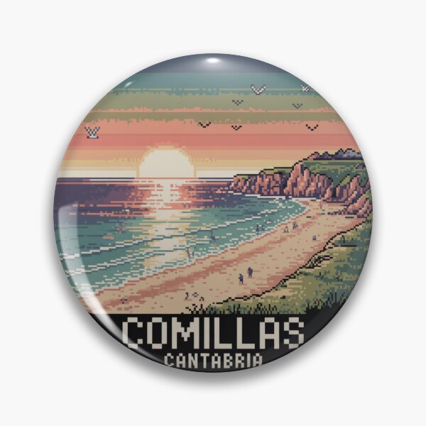 Item preview, Comillas Cantabria Sunset Beach Pixel Art designed and sold by CircinusStore.