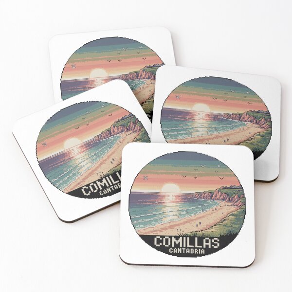 Item preview, Comillas Cantabria Sunset Beach Pixel Art designed and sold by CircinusStore.