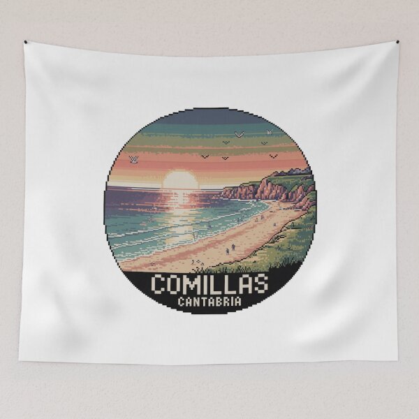 Item preview, Comillas Cantabria Sunset Beach Pixel Art designed and sold by CircinusStore.