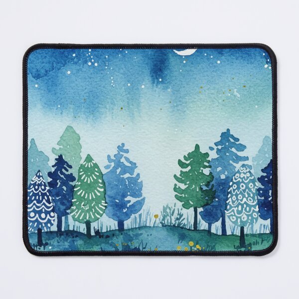 Item preview, Coniferous forest under a starry sky designed and sold by Design4uStudio.