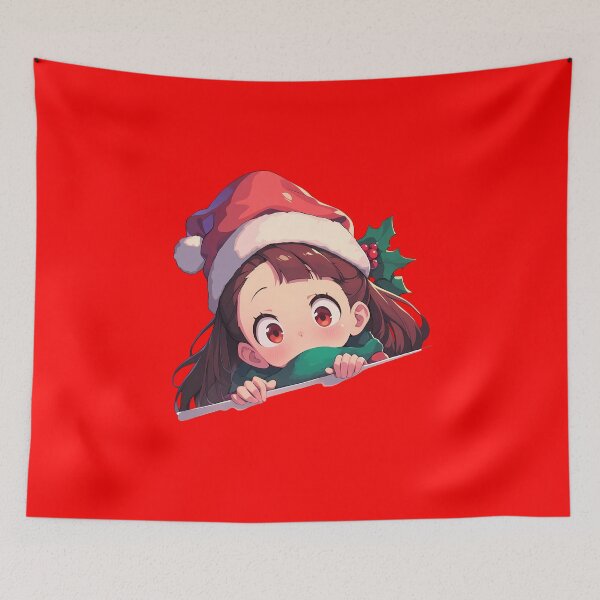Item preview, Atsuko Kagari Little Witch Academia Chibi Kawaii Christmas Peeker Anime Girl Holiday Joy designed and sold by TorbenKuhano.