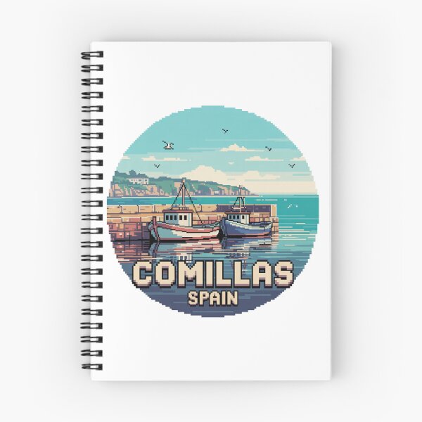 Item preview, Comillas Spain Fishing Boats Pixel Art Coastline designed and sold by CircinusStore.