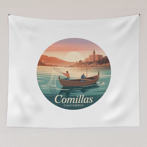 Item preview, Comillas Cantabria Fishermen Coastal Sunset designed and sold by CircinusStore.