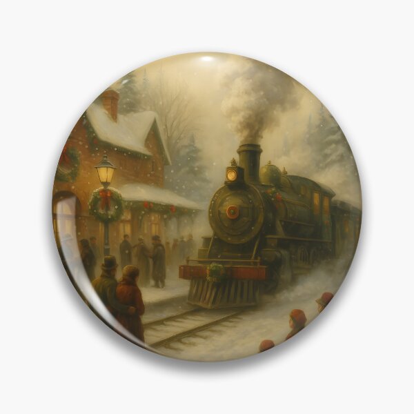 Item preview, Christmas vintage Train Station, christmas design  designed and sold by Creativeeworld777.