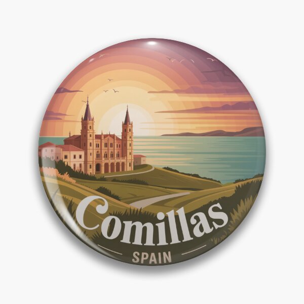 Item preview, Comillas Spain Sunset Coastal Illustration designed and sold by CircinusStore.