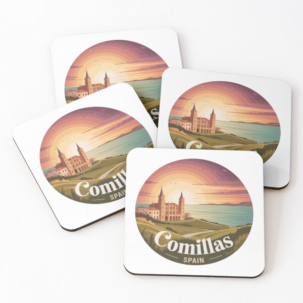 Item preview, Comillas Spain Sunset Coastal Illustration designed and sold by CircinusStore.