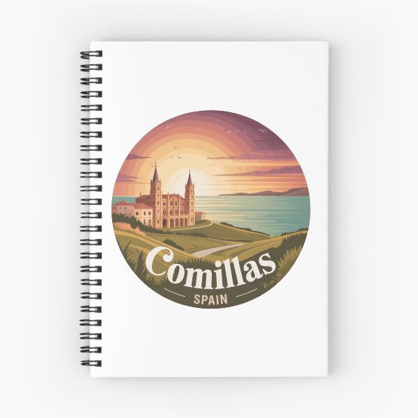 Item preview, Comillas Spain Sunset Coastal Illustration designed and sold by CircinusStore.