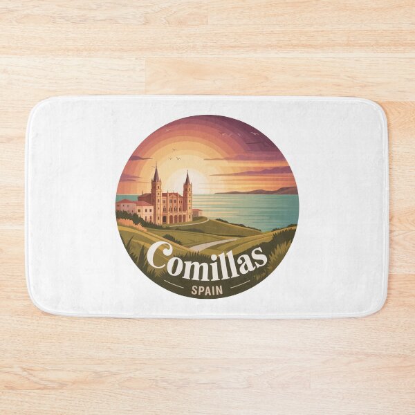 Item preview, Comillas Spain Sunset Coastal Illustration designed and sold by CircinusStore.