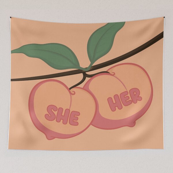Item preview, Peaches She/Her Pronouns designed and sold by MoonMint.