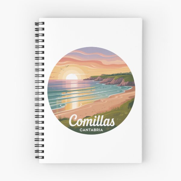 Item preview, Comillas Cantabria Sunset Beach Art – Coastal Landscape Illustration designed and sold by CircinusStore.