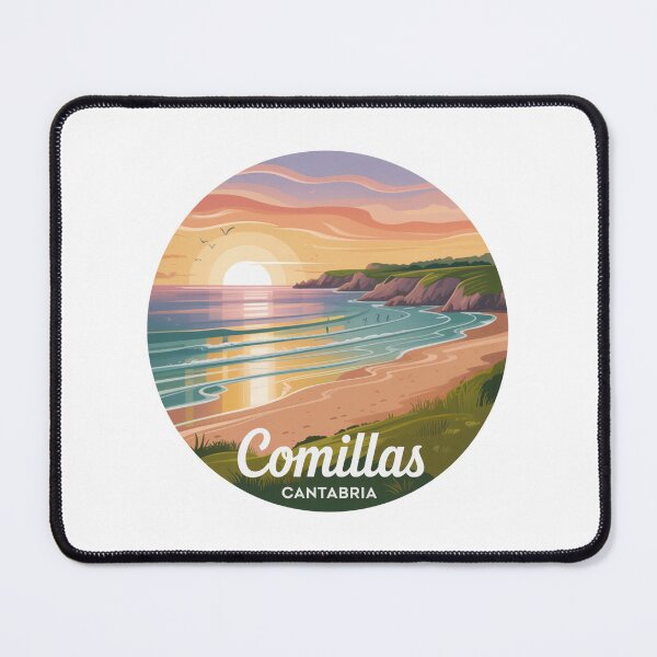 Item preview, Comillas Cantabria Sunset Beach Art – Coastal Landscape Illustration designed and sold by CircinusStore.
