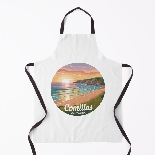 Item preview, Comillas Cantabria Sunset Beach Art – Coastal Landscape Illustration designed and sold by CircinusStore.