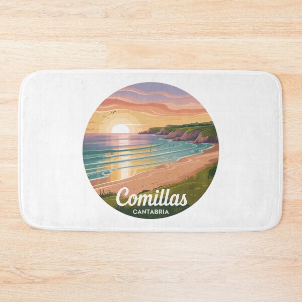 Item preview, Comillas Cantabria Sunset Beach Art – Coastal Landscape Illustration designed and sold by CircinusStore.