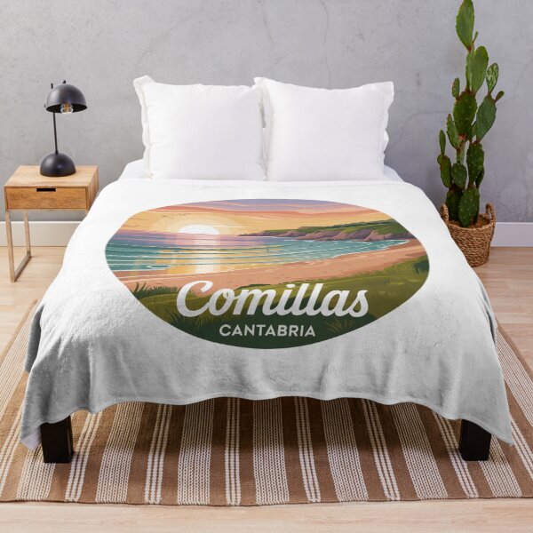 Item preview, Comillas Cantabria Sunset Beach Art – Coastal Landscape Illustration designed and sold by CircinusStore.