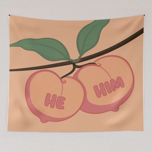 Item preview, Peaches He/Him Pronouns designed and sold by MoonMint.