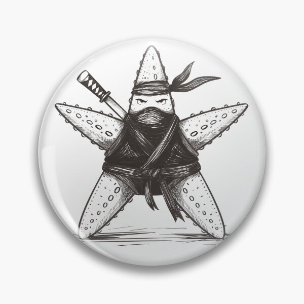 Item preview, Ninja Starfish Warrior – Funny Sea Samurai Illustration designed and sold by artby-tania.