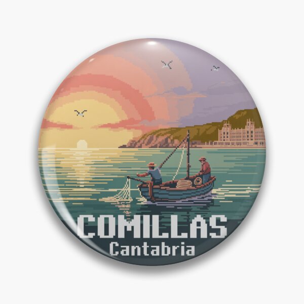Item preview, Comillas Cantabria Fishermen Sunset Pixel Art designed and sold by CircinusStore.