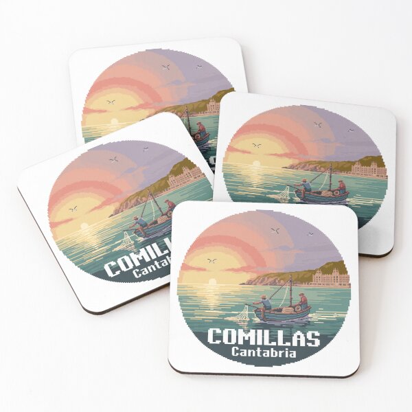 Item preview, Comillas Cantabria Fishermen Sunset Pixel Art designed and sold by CircinusStore.