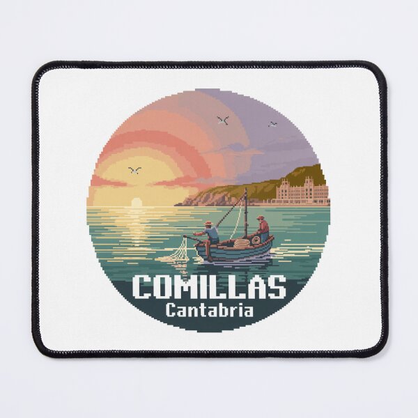 Item preview, Comillas Cantabria Fishermen Sunset Pixel Art designed and sold by CircinusStore.