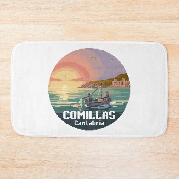 Item preview, Comillas Cantabria Fishermen Sunset Pixel Art designed and sold by CircinusStore.