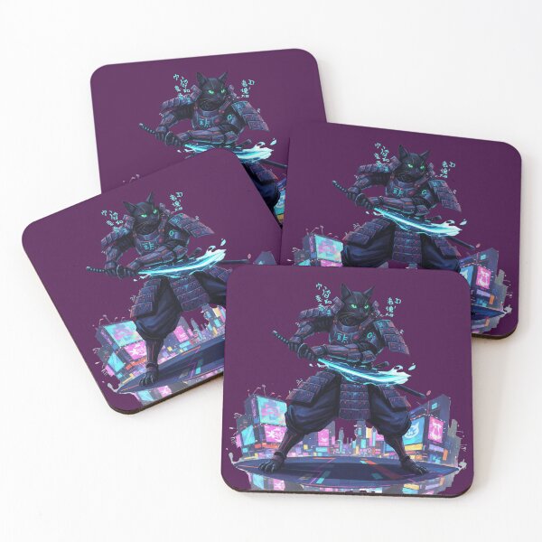 Item preview, Street Samurai Cat – Blade of the Neon District designed and sold by SoftgroveStudio.