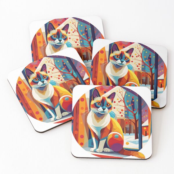 Item preview, Winter Whimsy: Psychedelic Cat by the Window designed and sold by ForeverPrintsOK.