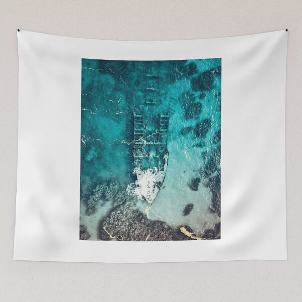 Item preview, Ship Wreck In Turquoise Sea Photographic Print designed and sold by Mother-Nature65.