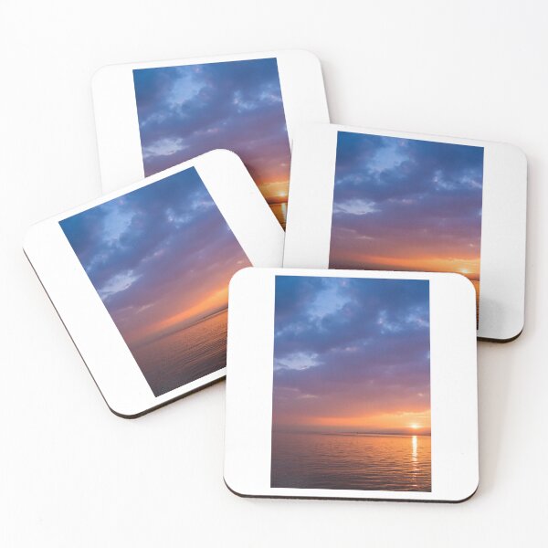 Item preview, Blue Cloudy Sky Sunset Over Water Photographic Print designed and sold by Mother-Nature65.