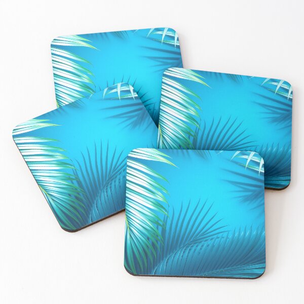 Item preview, Tropical palm leaves in turquoise and blue designed and sold by Marc Alexander Kunze.