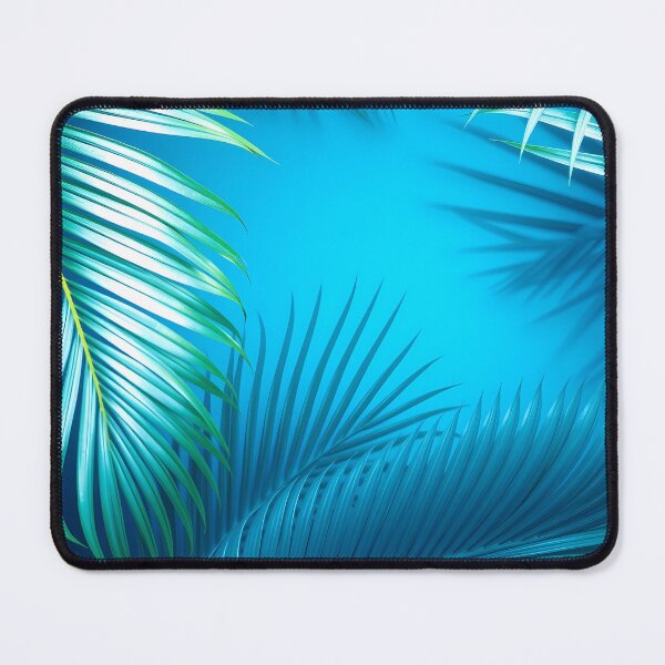 Item preview, Tropical palm leaves in turquoise and blue designed and sold by Marc Alexander Kunze.