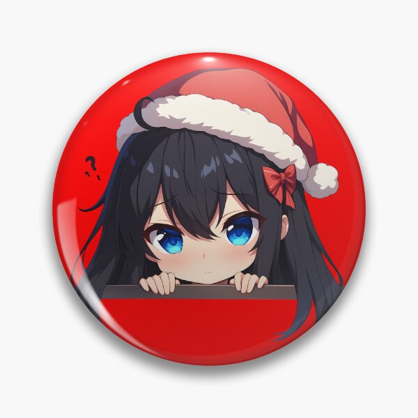 Item preview, Yukino Yukinoshita Oregairu Chibi Kawaii Christmas Peeker Anime Girl Holiday Calm designed and sold by TorbenKuhano.