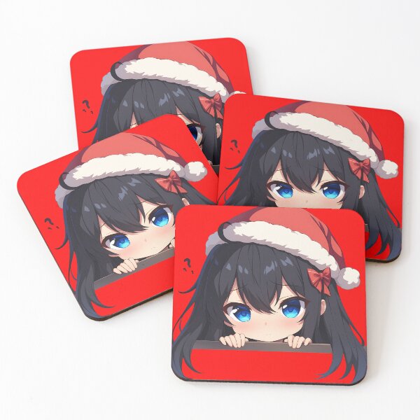 Item preview, Yukino Yukinoshita Oregairu Chibi Kawaii Christmas Peeker Anime Girl Holiday Calm designed and sold by TorbenKuhano.