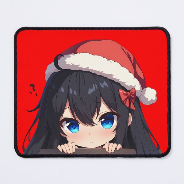 Item preview, Yukino Yukinoshita Oregairu Chibi Kawaii Christmas Peeker Anime Girl Holiday Calm designed and sold by TorbenKuhano.