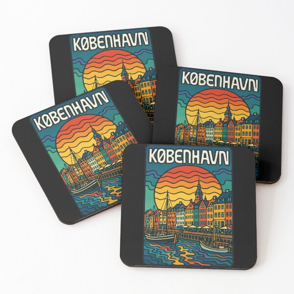 Item preview, Copenhagen Denmark Colorful Retro Travel designed and sold by TomFrontierArt.