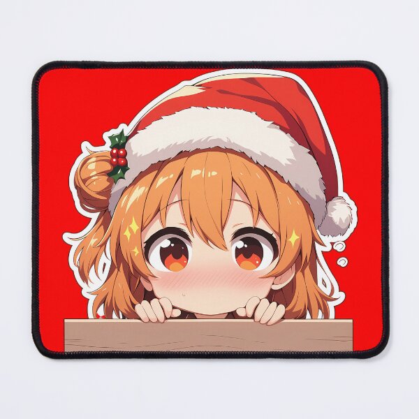 Item preview, Yui Yuigahama Oregairu Chibi Kawaii Christmas Peeker Anime Girl Holiday Brightness designed and sold by TorbenKuhano.