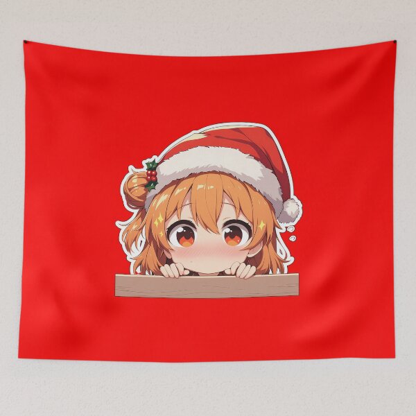 Item preview, Yui Yuigahama Oregairu Chibi Kawaii Christmas Peeker Anime Girl Holiday Brightness designed and sold by TorbenKuhano.
