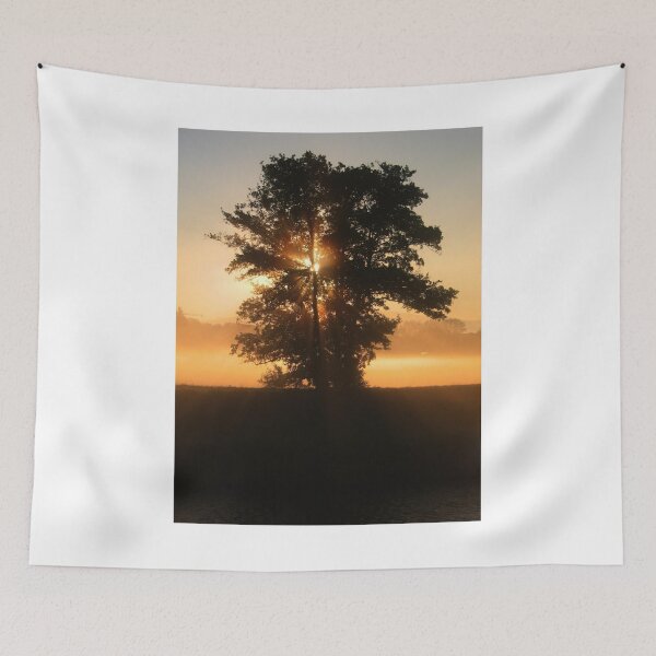 Item preview, Sunset Through Silhouette Tree Photographic Print designed and sold by Mother-Nature65.