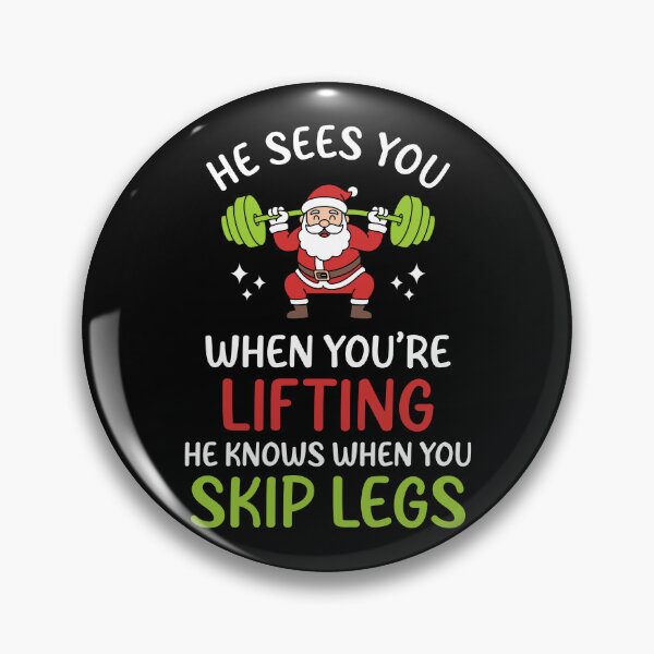 Item preview, He Sees You When You’re Lifting - Funny Santa Barbell Squat Leg Day Christmas Gym designed and sold by Brogress Project.