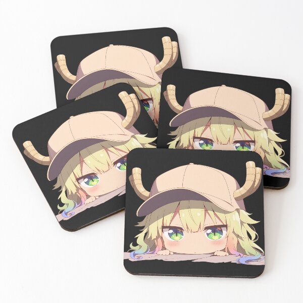 Item preview, Miss Lucoa Kobayashi Maid Dragon Chibi Peeking Cute Cap Rainbow Tips Anime designed and sold by TorbenKuhano.