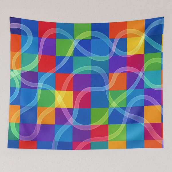 Item preview, Curve play on colored squares designed and sold by Sigtrix.