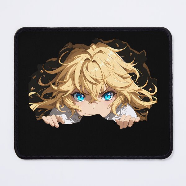 Item preview, Mikaela Hyakuya Seraph Of The End Peeking Blue Eyes Blond Hair Anime designed and sold by TorbenKuhano.