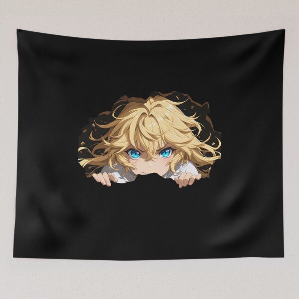 Item preview, Mikaela Hyakuya Seraph Of The End Peeking Blue Eyes Blond Hair Anime designed and sold by TorbenKuhano.