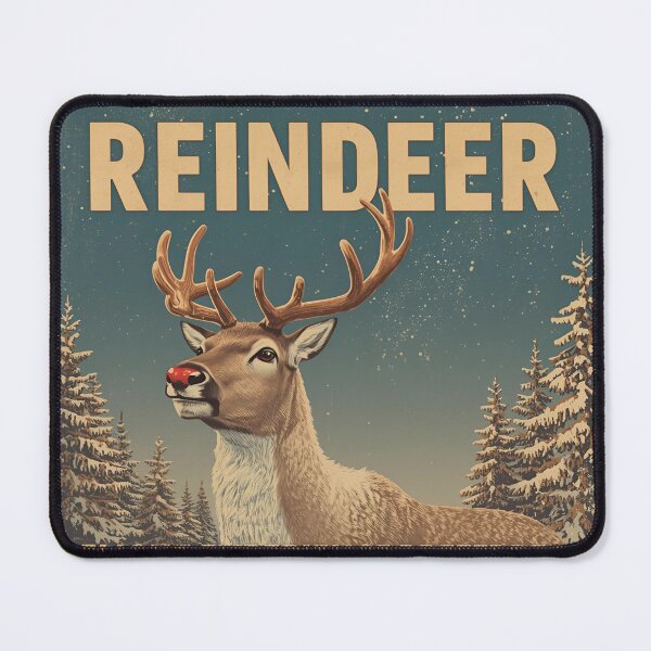 Item preview, Vintage Reindeer Hiring Poster Christmas Art designed and sold by EsolinNova.