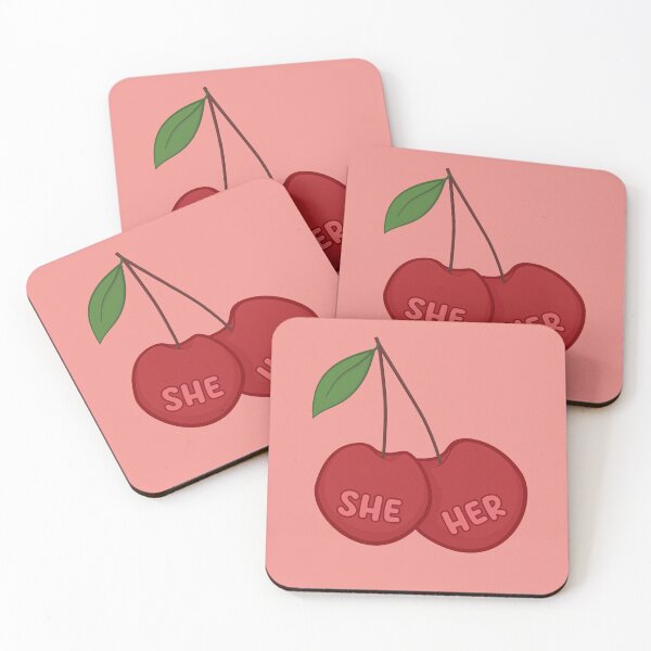 Item preview, Cherries She/Her Pronouns designed and sold by MoonMint.