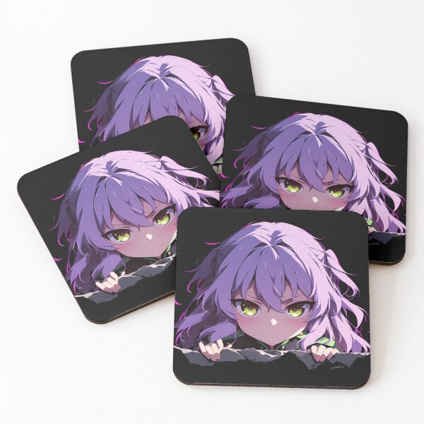 Item preview, Hiiragi Shinoa Seraph Of The End Chibi Peeking Purple Hair Green Eyes Anime designed and sold by TorbenKuhano.